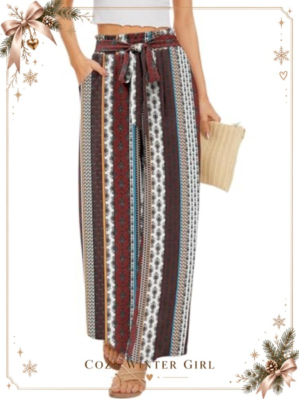 High Waist Wide Leg Business Casual Trousers with Pockets
